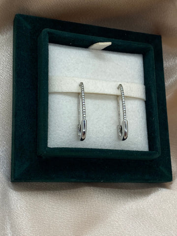 Safety Pin Earrings (Silver)